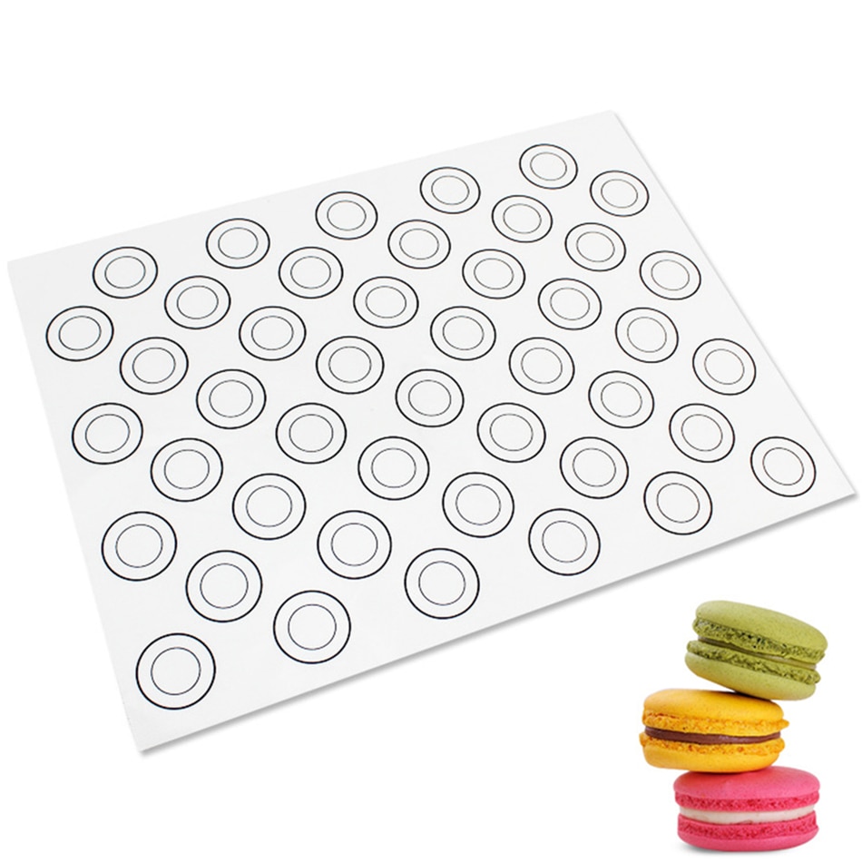 Silicone Macaron Pads Bakeware 44 Circles Macaroon Silicon Form Pastry Tools Oven Macaron Tray Baking Confectionery Equipment