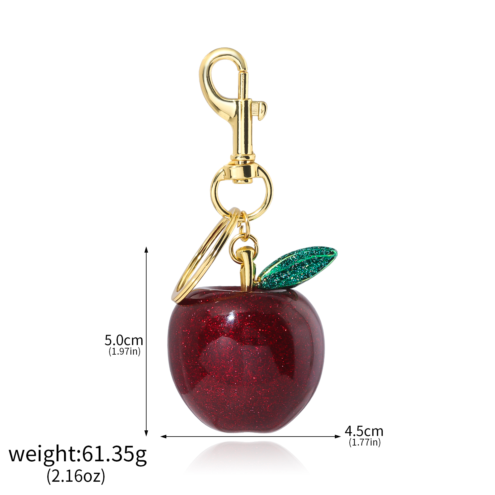 Delicious Red Cherry Keychain Summer Fruits Cherries Pendant Keyring For Women Men Jewelry Bag Key Accessories: Champagne