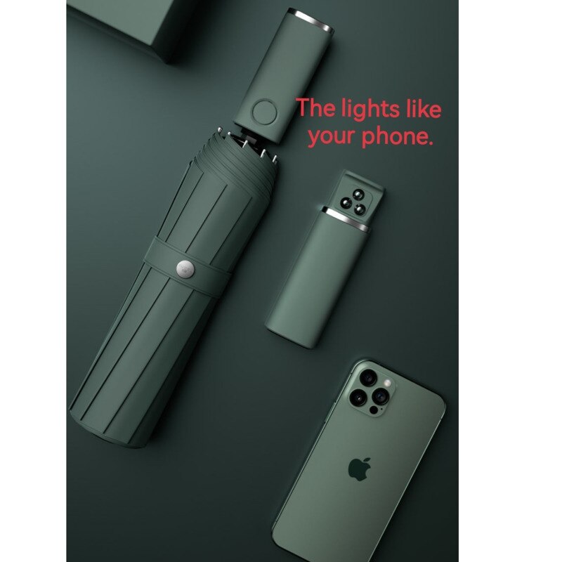 Xiaomi Automatic Folding Umbrella With Led Light Windproof Large Rain Umbrellas Portable Outdoor Parasol For Men Women