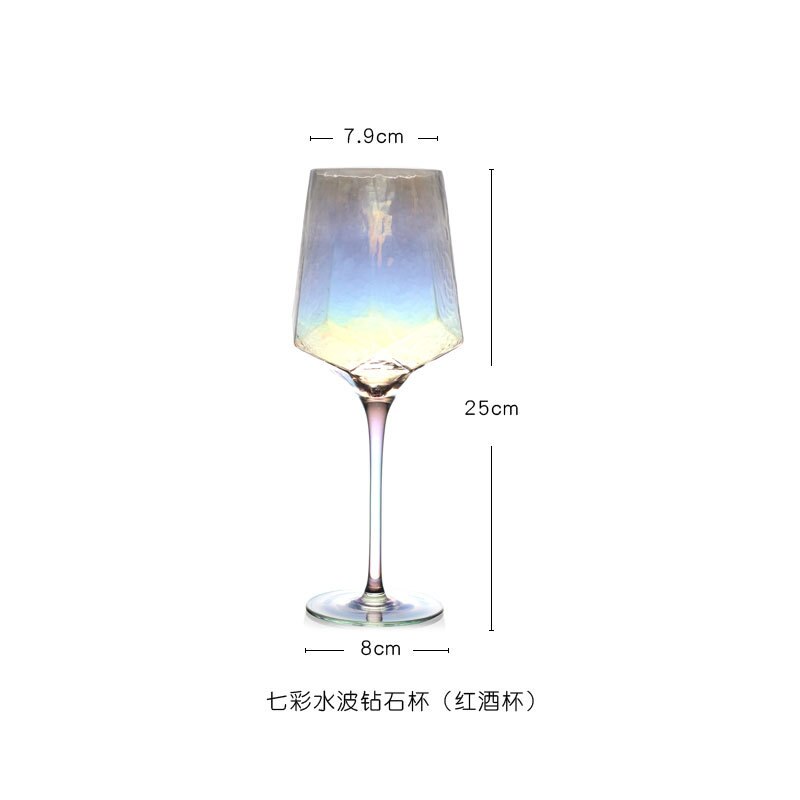 glass vinglass hjemme hamret beger rødvinsglass diamant champagne glass vinglass: Fargerik 550ml