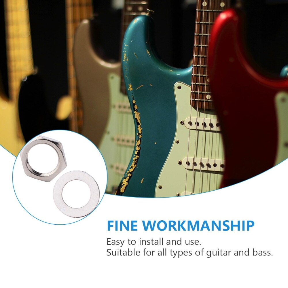 40 pièces écrou de guitare joint potentiomètre écrou et joint petites pièces de guitare électrique en métal pour le Style de magasin à domicile M7