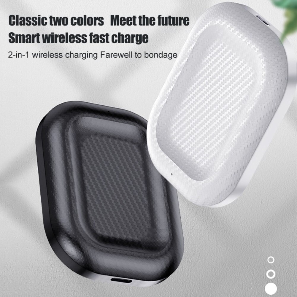 2 In 1 Draadloze Opladen Voor Iphone Android Android Ipods Pro Oortelefoon