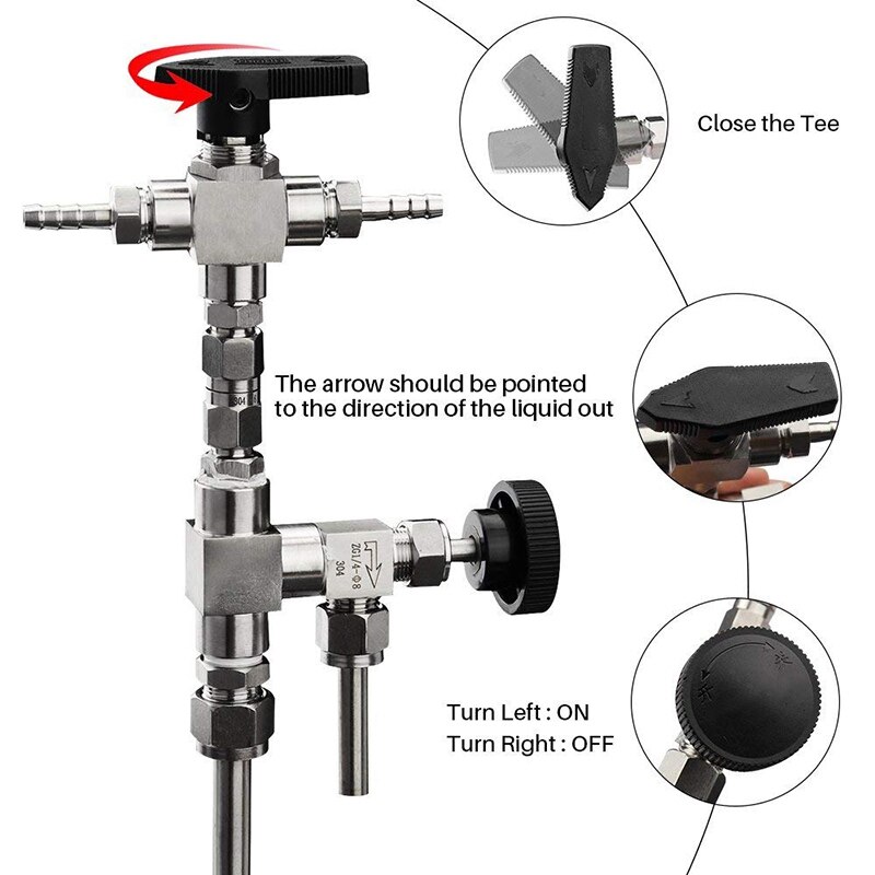 Stainless Steel Bottle Filler Counter Pressure Beer Bottling Device, Newest Bottling Equipment Beer Home Brew Filler CO2 Kit