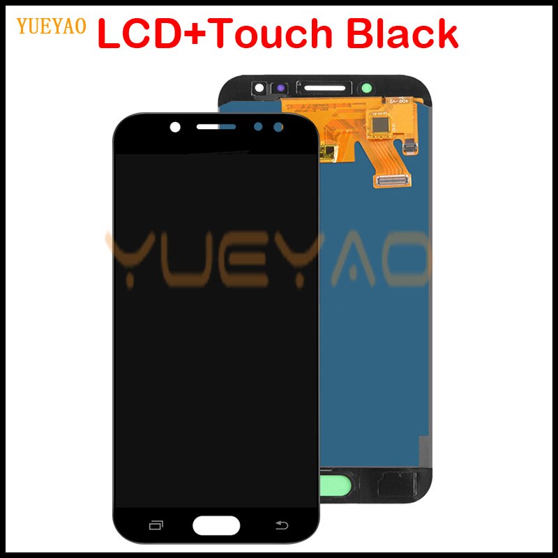 Lcd para samsung galaxy lcd j5 2017 j530 SM-J530F j530m display lcd tela de toque digitador assembléia com brilho ajustar: LCD Black