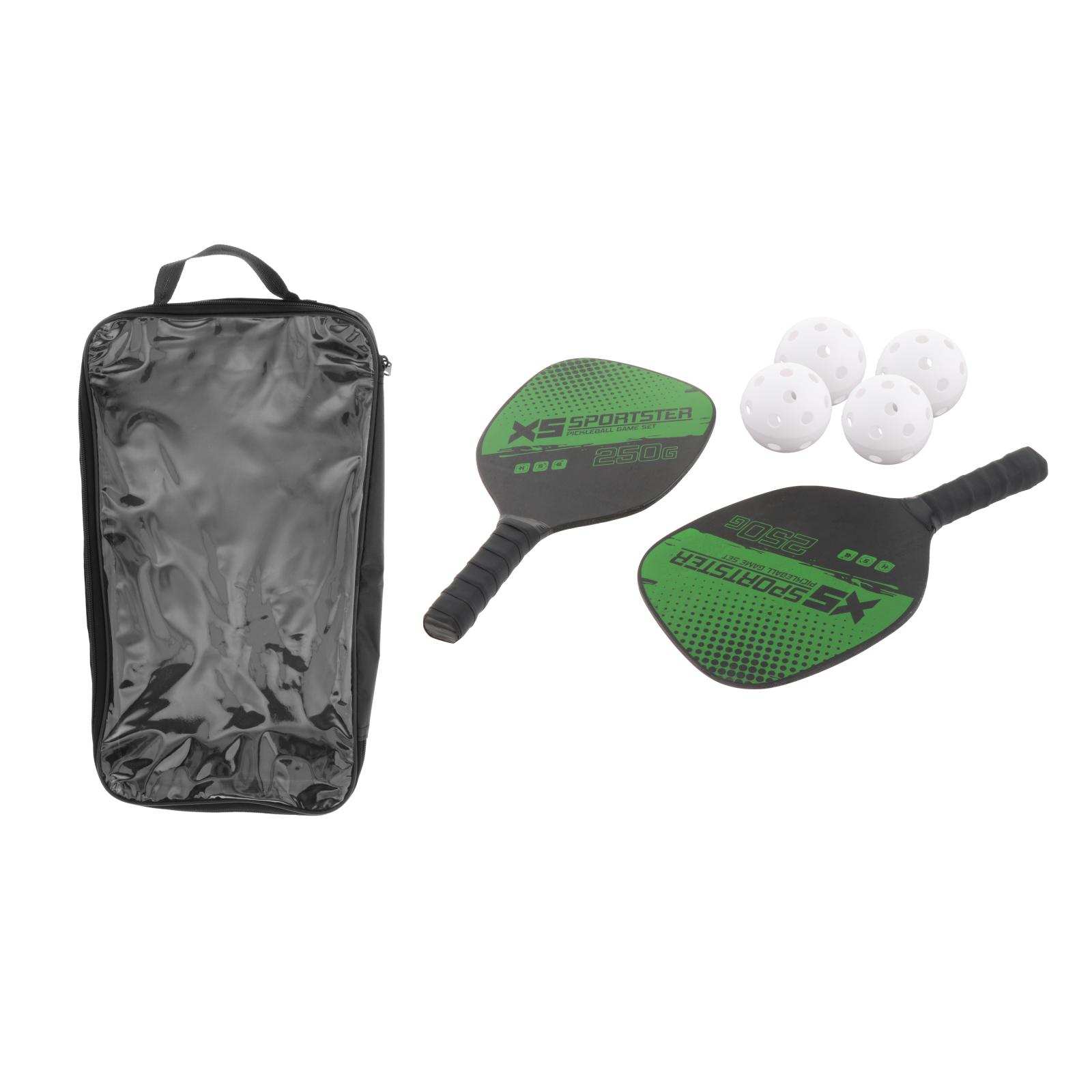 Deluxe Pickleball Paddles Set Includes 2 Rackets 4 Balls And Portable Bag