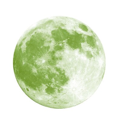 30cm Night Luminous Moon Toys Glowing 3D Fluorescent Moon Sticker Glow In The Dark Toys Light Up for Kids Baby Room Decor: Grass green