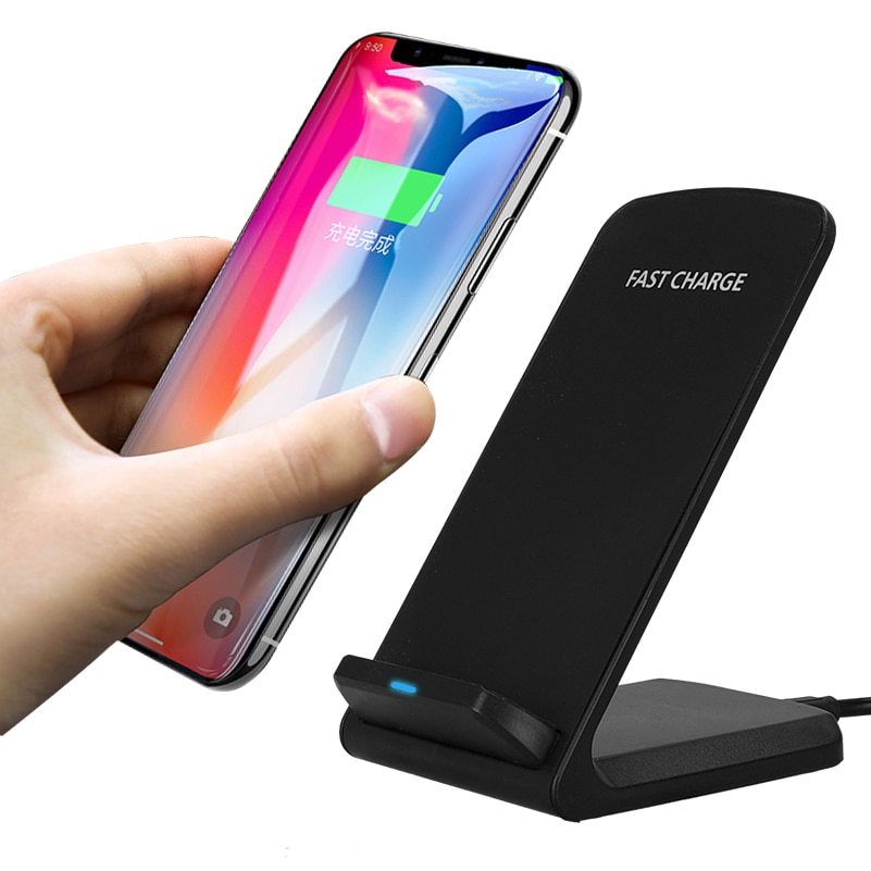 Qi Drahtlose Ladestation für iPhone X XS 8 XR Samsung S9 S10 S8 S10E Schnelle Drahtlose Ladestation Telefon ladegerät Stehen