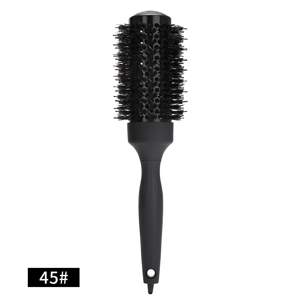Poignée ronde brosse roulante baril rond avec queue pointue droite sergé peigne à cheveux antistatique noir cheveux friser brosse Salon