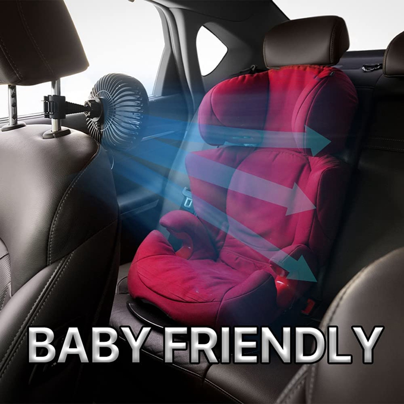 -Car Auto Cooling Fan Automobile Clip Fan Powerful Quiet Ventilation Electric Car Fans With USB Plug For Car/Vehicle