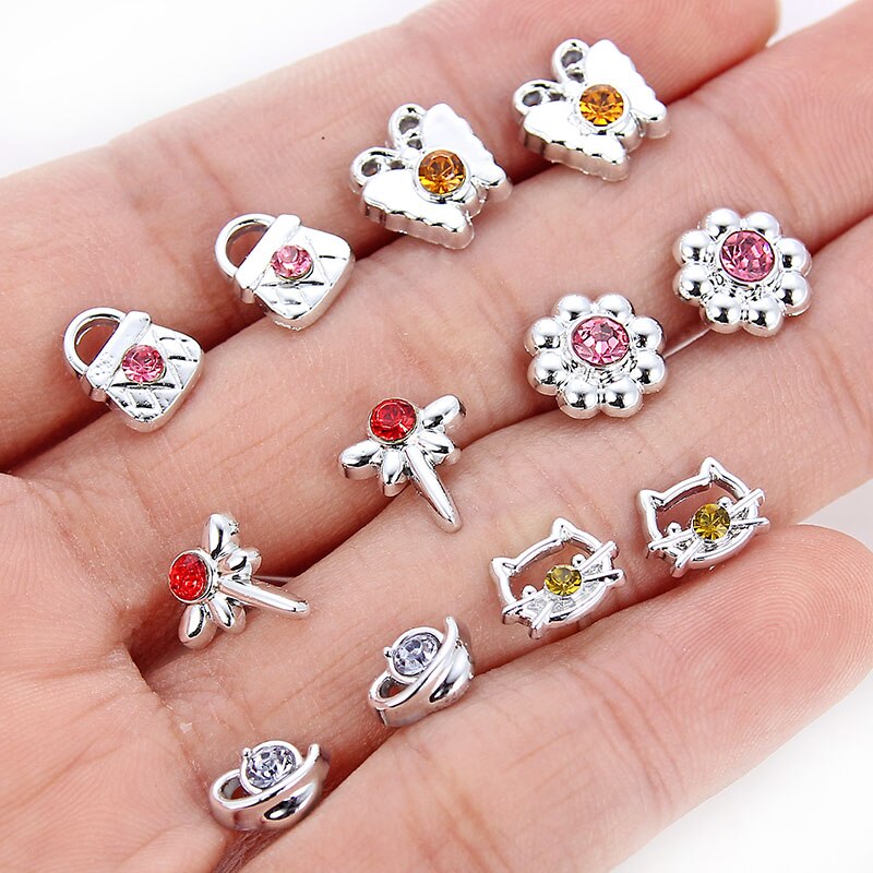 36pairs/set Silver Color Flower Stud Earring Set For Women Girl Crystal Bear Animals Kids Earrings Jewelry Mix Styles