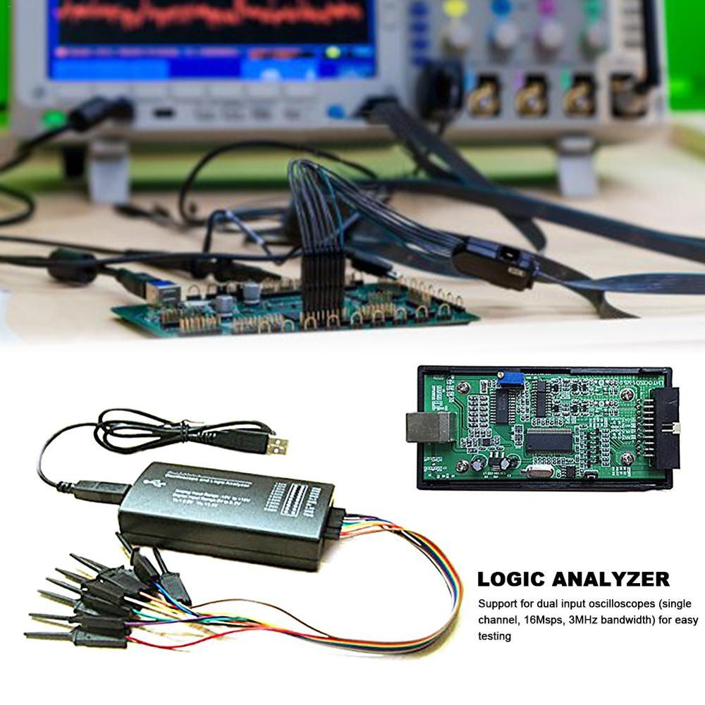 Virtual Oscilloscope Logic Analyzer LHT00SU1 Multi-function Signal Generator I2C SPI CAN Uart with Clamp Line and USB Connector