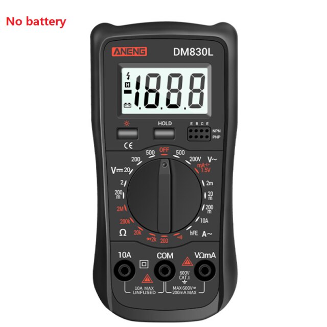 High Precise AC DC Digital Multimeter Multimetro Voltage Meter Multifunctional Measuring Electrical Instrument Tool: NO battery