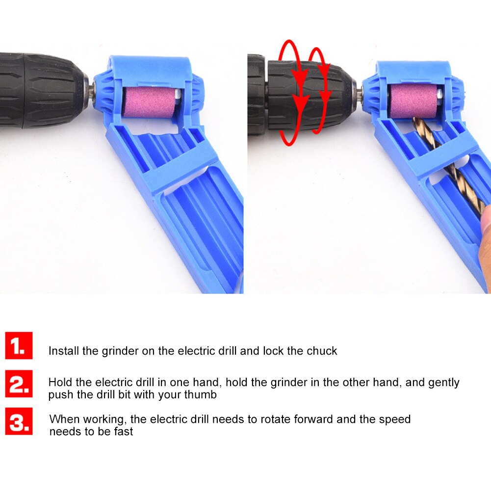 Drill Bit Sharpener Durable Labor-Saving Diamond Drill Bit Sharpening Tool with Grinding Wheel + Wrench for Iron-Based Drill Bit