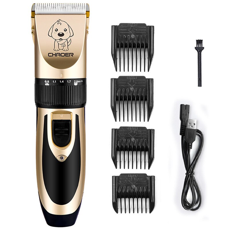 Kæledyr hårtrimmer genopladelig kæledyr hund hunde kanin pleje barbermaskine klipper saks støjsvag dyr haircut maskine: Dyb blå
