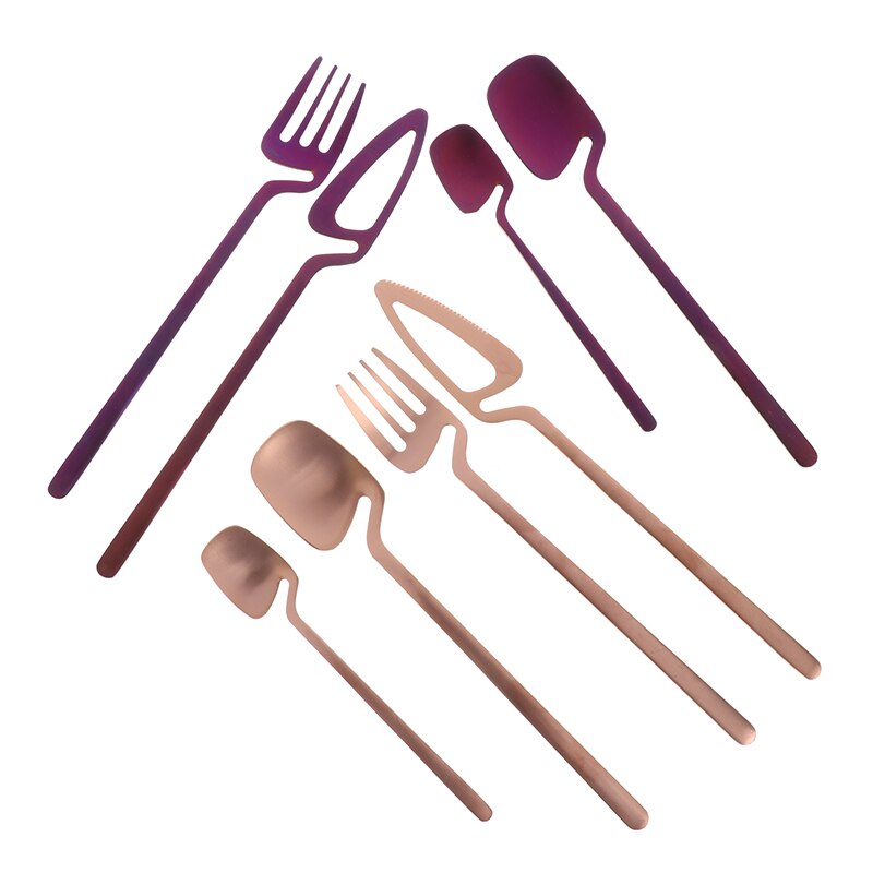 4Piece Rainbow Cutlery Kitchen Utensil Set Cutlery Set Stainless Steel