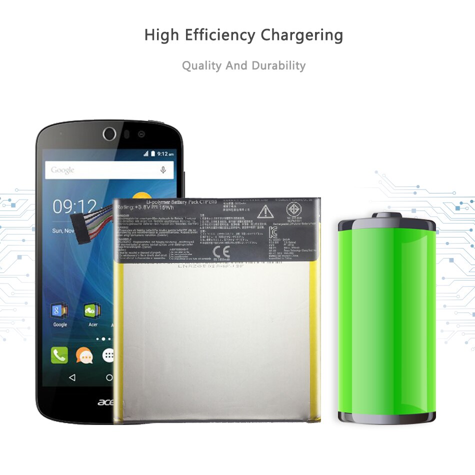 Tablet Battery C11P1310 - 4200mAh Li-ion Polymer Replacement for Asus FonePad 7 ME372CG K00E ME372