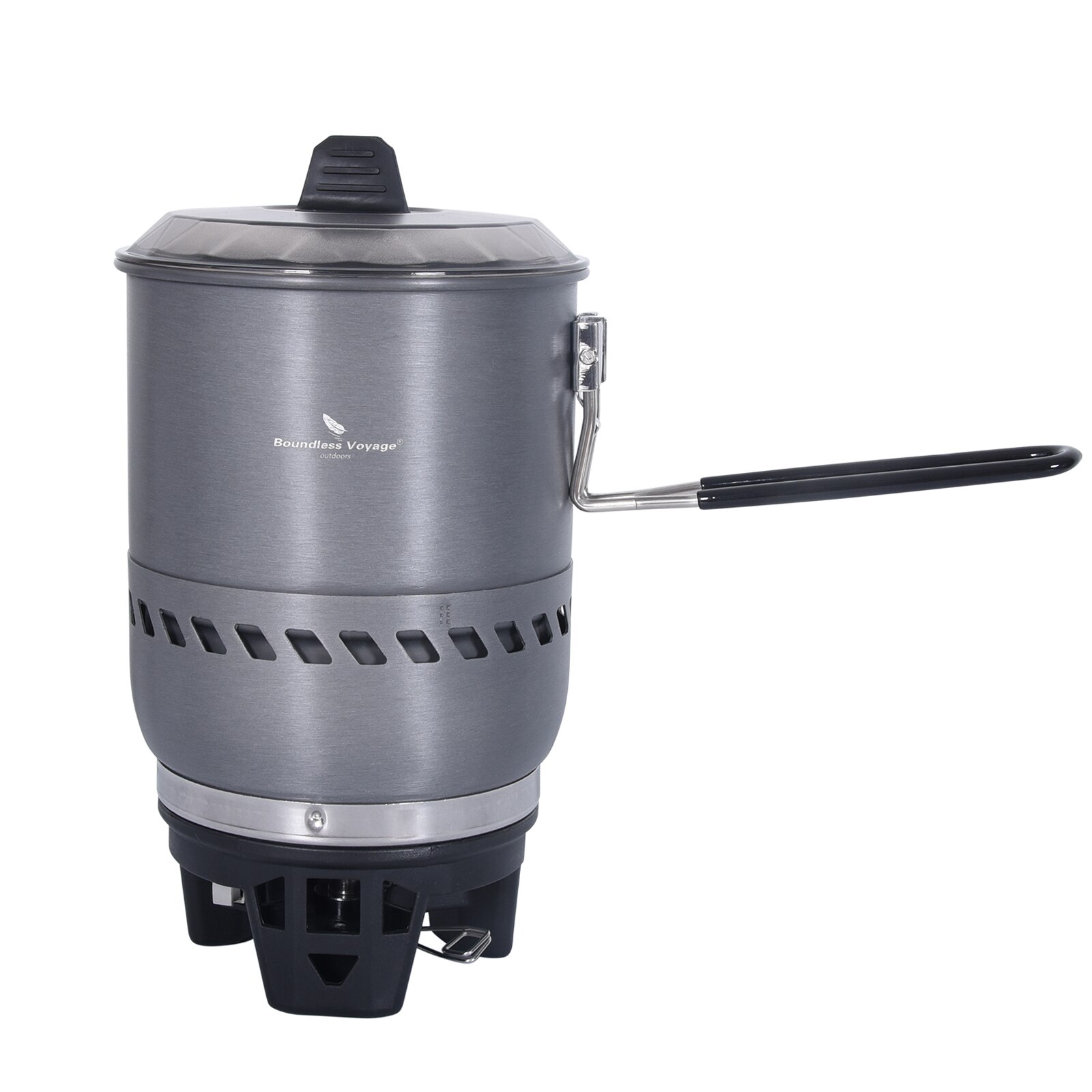 Boundless Voyage Camping Windproof Cooking System with Heat Exchanger Pot Outdoor Stove Cycling Picnic Gas Reactor Cooker BVS01: Default Title