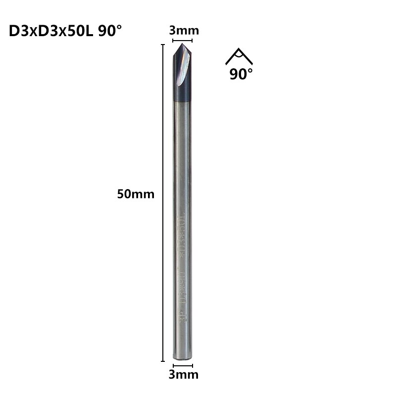 Fraise en bout de chanfrein XCAN 90 degrés 2-12mm carbure CNC fraise à ébavurer pour la gravure en aluminium 3 fraises à chanfreiner: 3xD3x90degrees