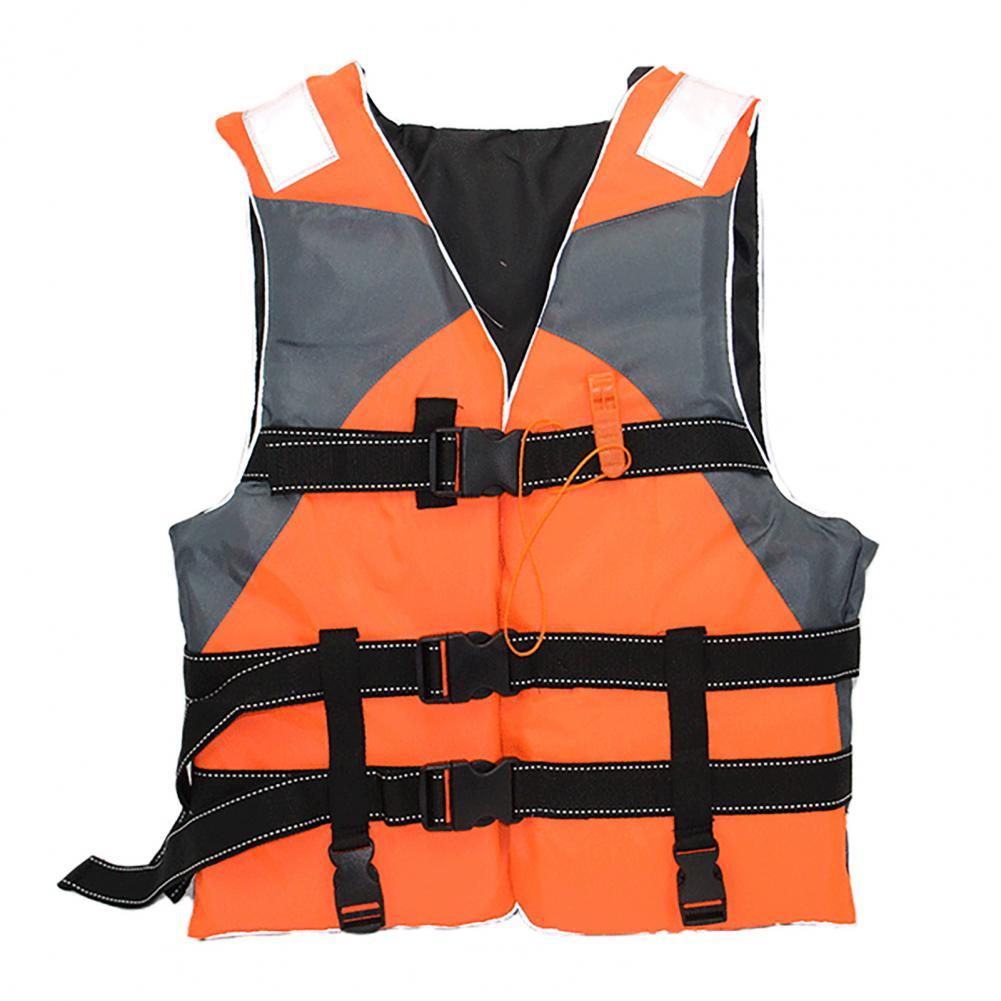 Life Jacket Safe Adjustable Swimming Jacket Oxford Cloth Unisex Lightweight Floatation Buoyancy Vest Water Sports Supplies: Orange