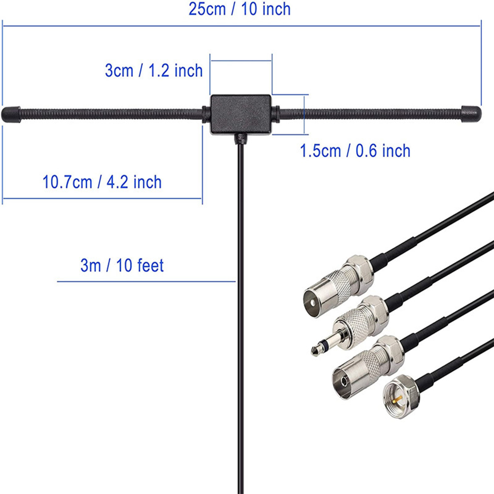 Universal Car Stereo AM FM Dipole 3 meters Antenna FM Sheep Horn Antenna Car Dipole Antenna for Car FM TV Radio Station