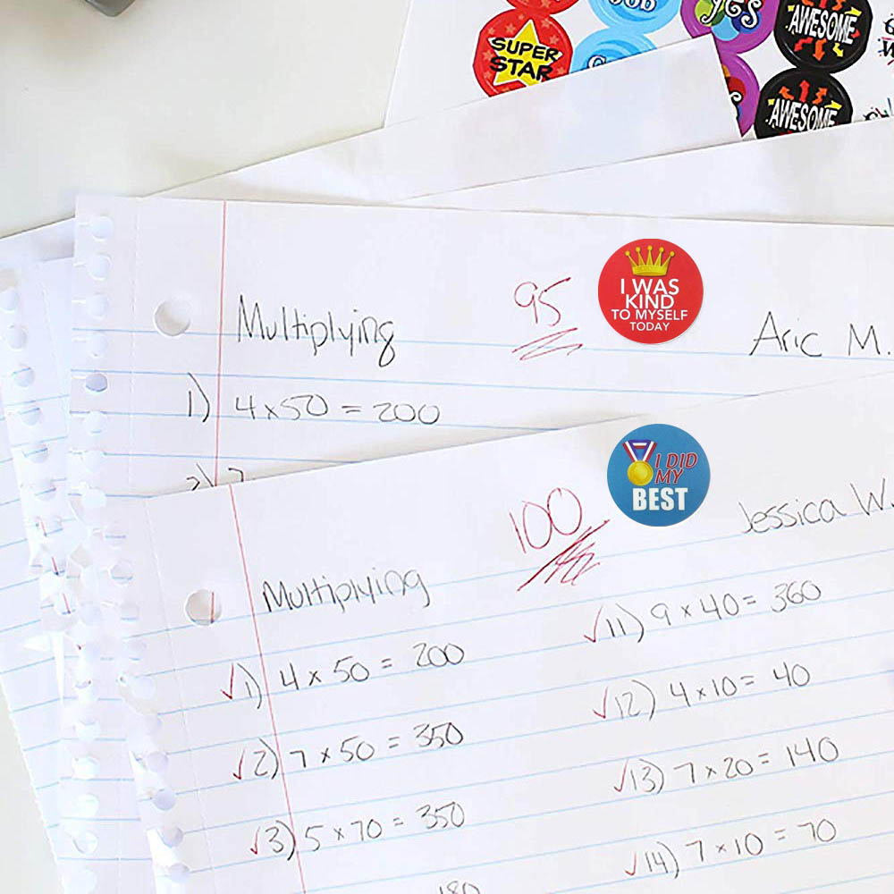 500 Pcs Word Emotional Stickers Rolls for School Classroom Teacher Rewards Students for Emotional Expression of Children Labels