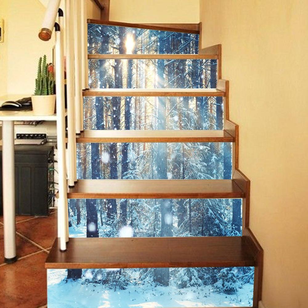 Adesivi natalizi sulle scale albero di natale decorazione per Festival fai-da-te decalcomania sulle scale decorazioni per la casa 2020 capodanno