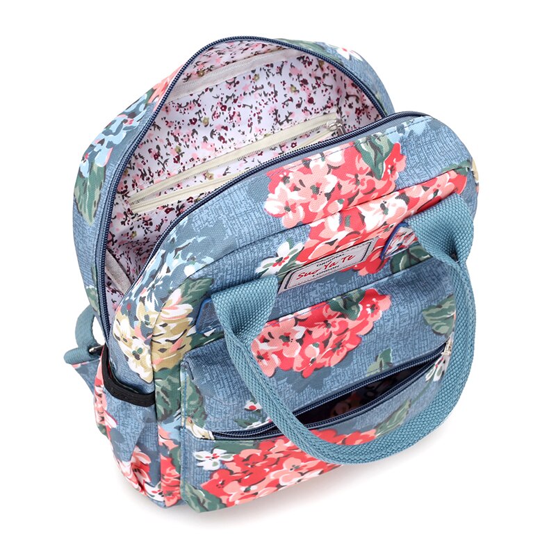 Bloemen Patroon Vrouwen Rugzak Waterdichte Nylon School Rugzak Vrouwelijke Cartoon Afdrukken Rugzak Sac
