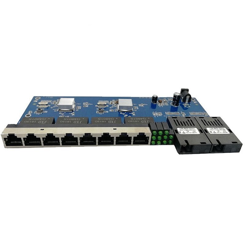 2G8E 8UTP RJ45 Gigabit Switch Ethernet Porta In Fibra SC Connettore 8X10/100/1000M PCBA Bordo di Fibra Ottica piatto convertitore: Default Title