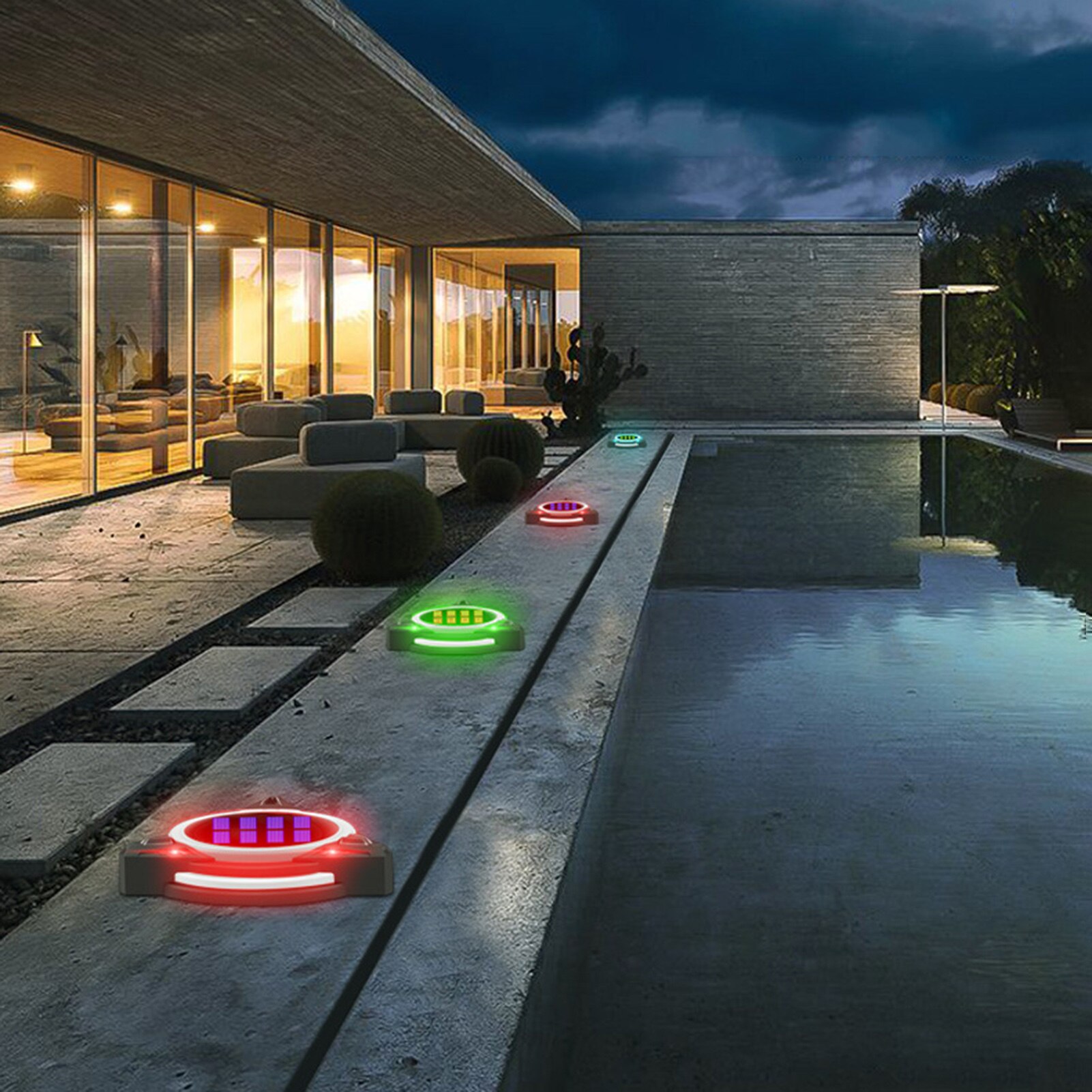 Ground Plug Light Decorative Outdoor Solar Waterproof Lamp Underground Landscape Lawn Lighting Yard Patio Garden Decoration