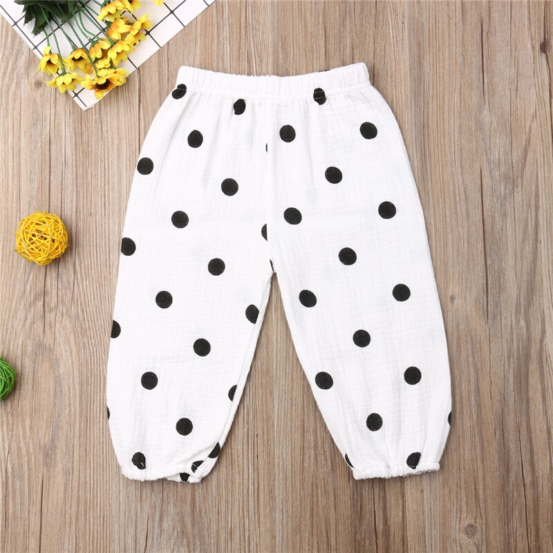 Peuter Kids Baby Boy Meisjes Lange Harem Katoen Linnen Broek Broek Leggings Blommers Kleding Soft Comfy Ploka Stippen Wortel