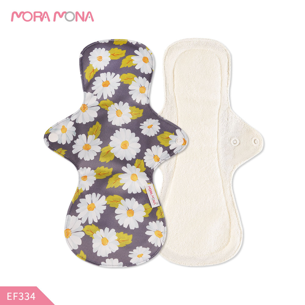 Mora Mona Reusable Menstrual Pad For Heavy Flow Large Size Breathable Women Cloth Pad 5 Pieces: EF334