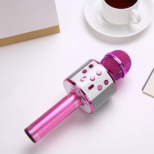 Wireless Bluetooth Karaoke KTV Music Singing Microphone Speaker Home Party Mic Караоке For Music Playing Singing Speaker Player: Pink