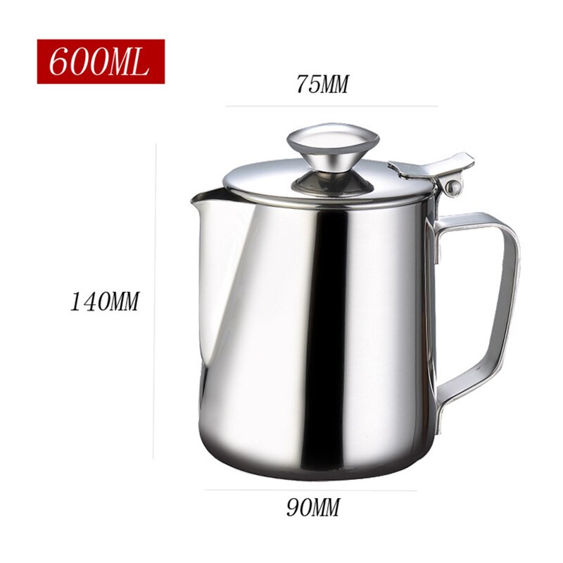 304 Stainless Steel Milk Frothing Pitcher Coffee Foam Container Milk Cup Espresso Measuring Cups 20OZ