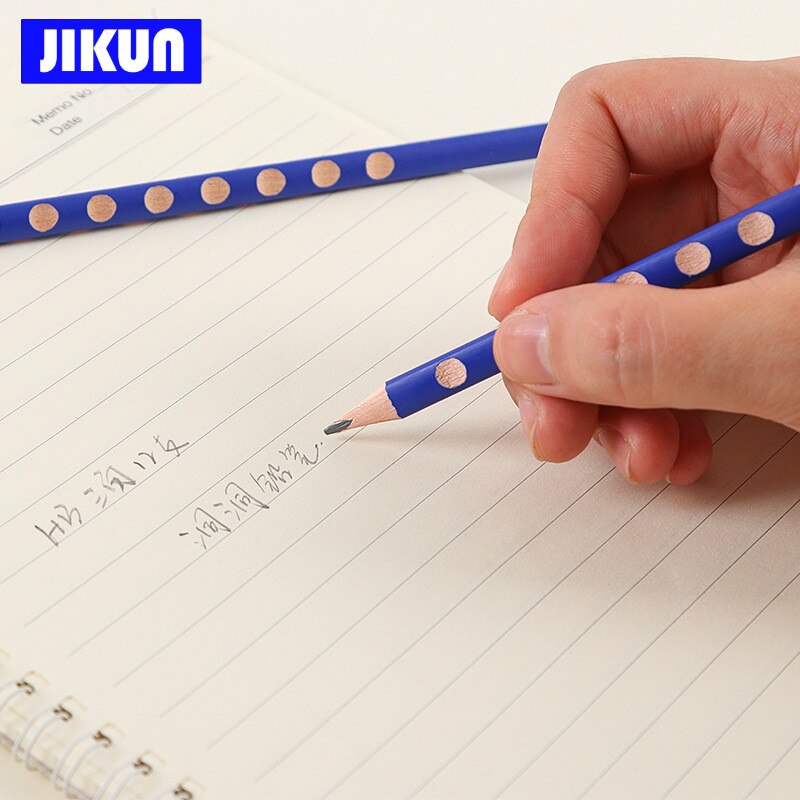 JIKUN 12pcs Triangle Correct Grip Pencil Anti-myopia Pens Handwriting Posture Correction Pencils HB