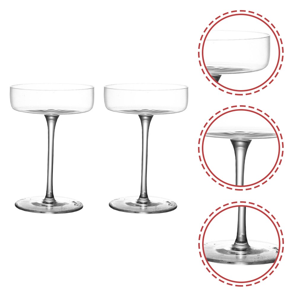 2 Stuks Delicate Glazen Bekers Champagne Sparkling Cocktail Bril Voor Thuis
