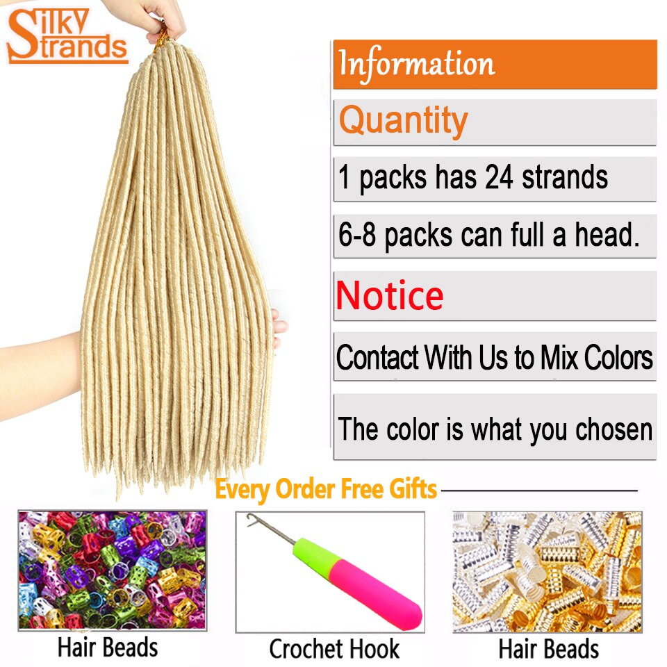 Silky Strands Synthetic Straight Faux Locs Hair Extensions For Women Afro High Temperature Ombre Braiding Hair Crochet Braids