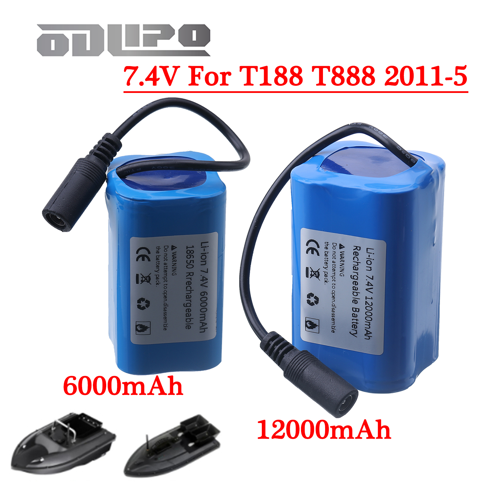 7,4 v 12000mah 6000mah Batterie für t188 t888 600-5 v007 c18 h18 so weiter Fernbedienung rc Fisch köder Boots teile