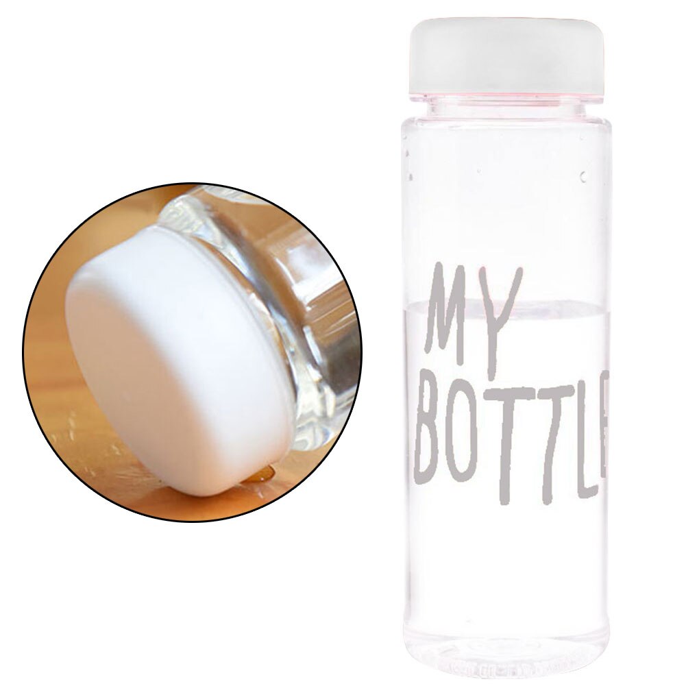 500ml bärbar transparent dryck glasflaska vattenflaska för vattenfruktsaft bärbar sportresa plastflaska