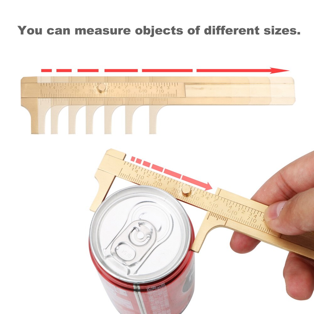 NICEYARD Mini Sliding DIY Vernier Caliper Micrometer Pocket Size Brass Sliding Gauge Ruler 80mm/3.15" Precision Measurement Tool