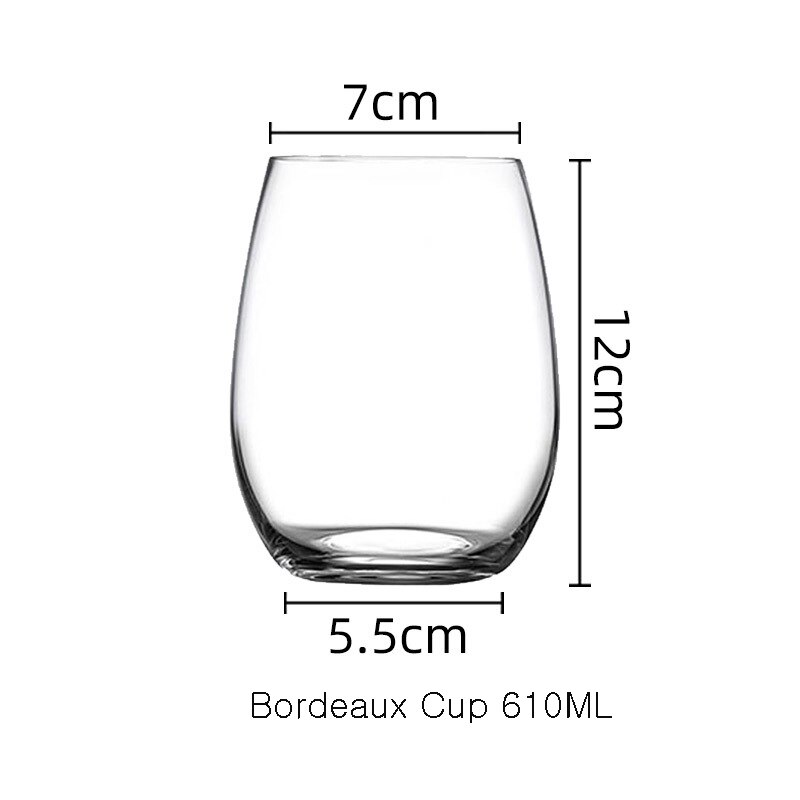 Turkish Lead-free Crystal Whiskey Glass, Home Classical Wine Glass Bar: Bordeaux Cup 610ML