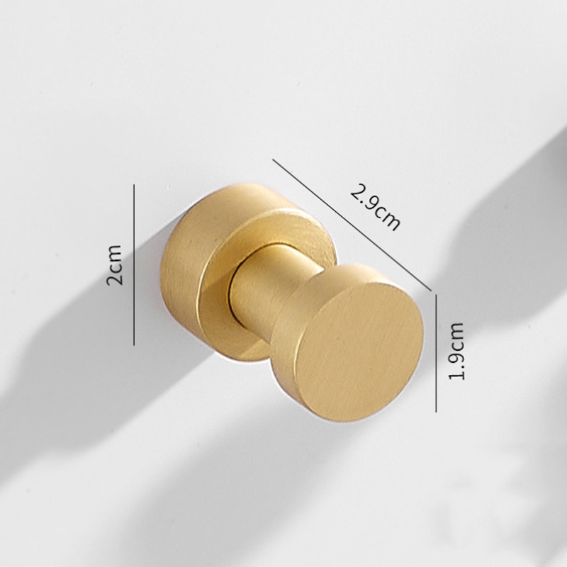 Geborsteld Goud Badkamer Haak Messing Creatieve Toilet Slaapkamer Decoratieve Muurbevestiging Ronde Robe Haken Kleding Jas Handdoek Deurhouder