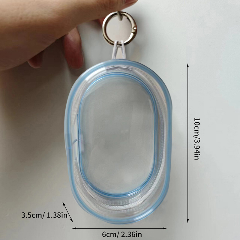 1PCS Jewelry Organizer Plastic Transparent Storage Box Pouch Mystery Box With Keychain Cute Doll Bag Organization Dustproof Case