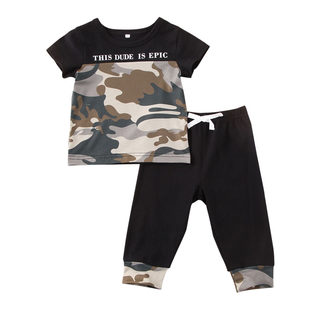 2 pces criança criança criança bebê menina 0-24 m casual camuflagem camisetas + leggings calças roupas: B / 6 m
