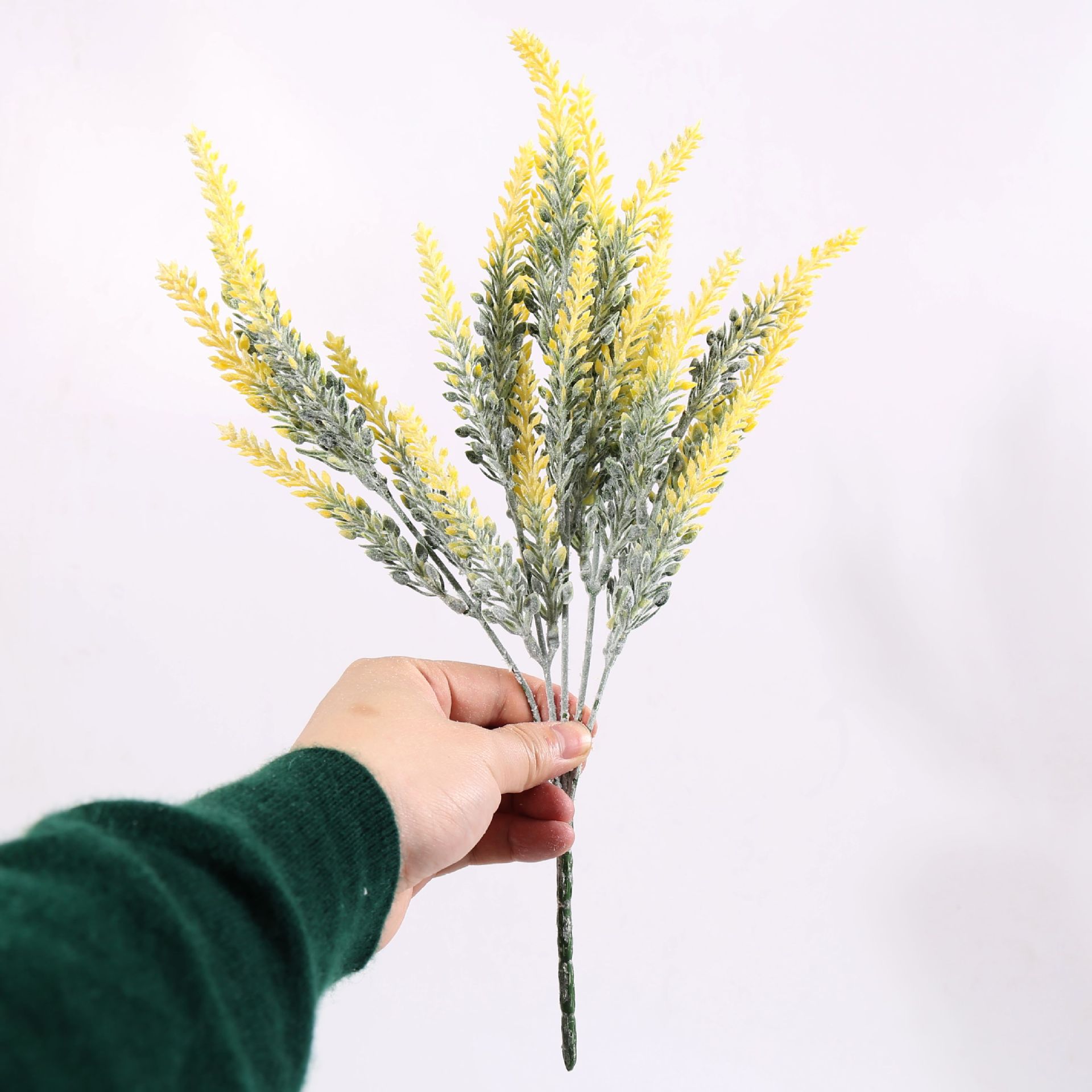 Simulated Green Plants Flower Decoration Dried Flower Plastic Flower Artificial Flower Decorative Flower Potted Plant L: D17 h1310m  Yellow