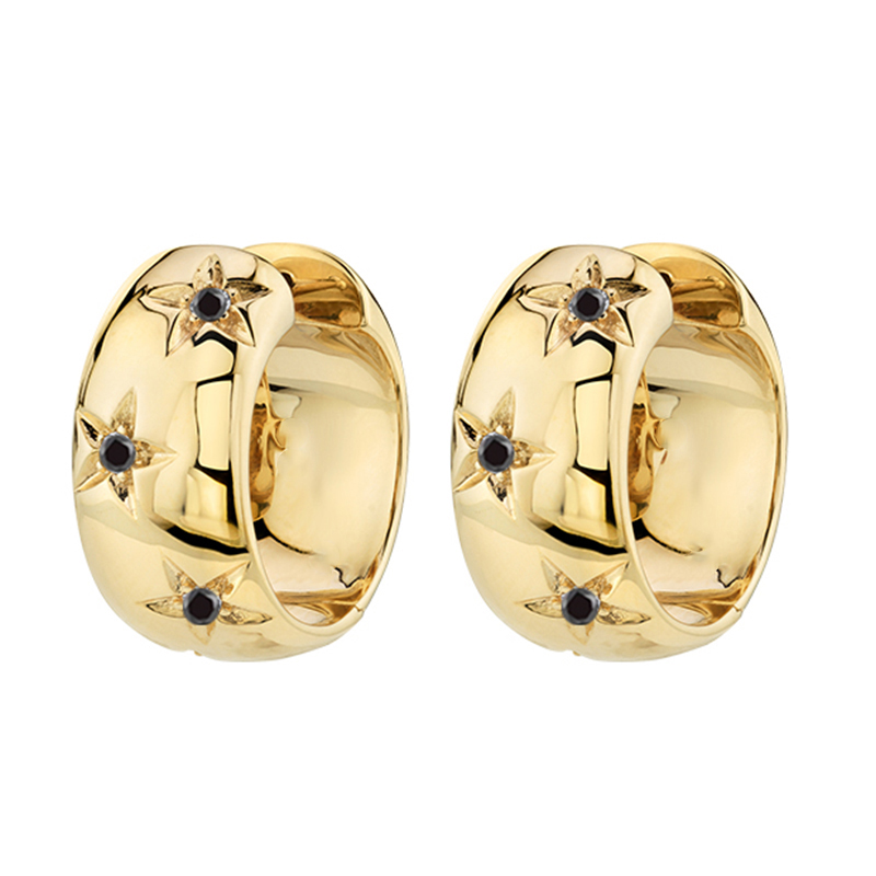 TIANDE-pendientes de aro grandes de Color dorado para mujer, aretes con Piercing circular y estrella de circón fino, accesorios de joyería para: Rodio plateado