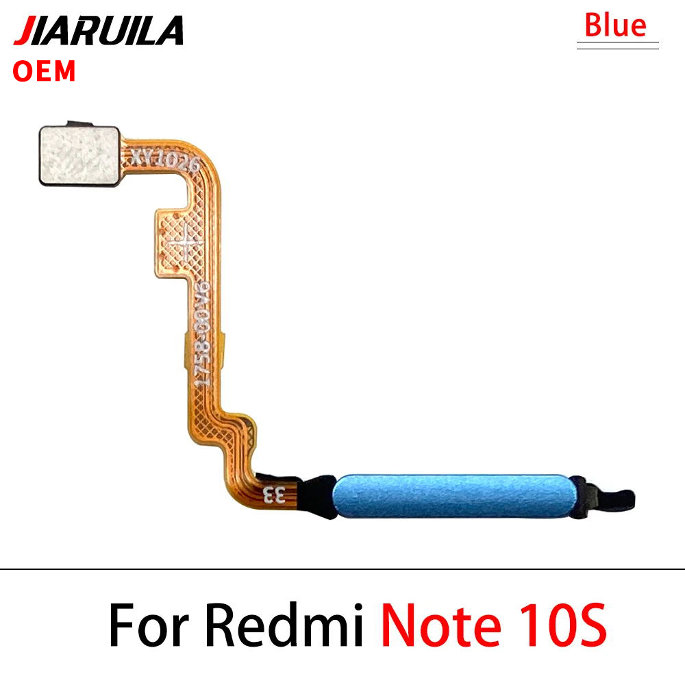 Für Xiaomi Redmi Hinweis 10 Pro 10 s 10 4G 5G Fingerprint Sensor Home Return Key Menü Taste Flex band Kabel: Blau