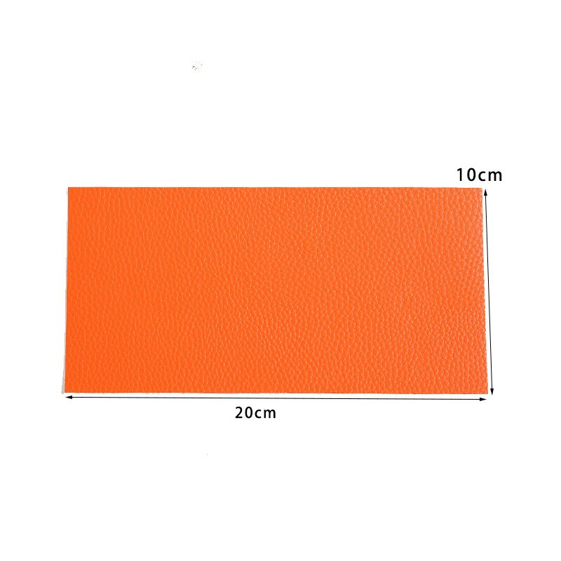 10X20Cm Zelfklevende Stick-On Geen Strijken Sofa Repareren Leer Pu Stof Stickers Patches Plakboek Stof badges: Orange