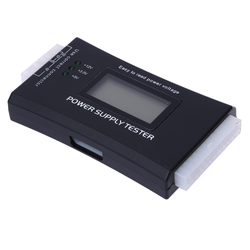 Verifique a fonte de alimentação rápida digital lcd power bank tester computador 20/24 pinos testador ferramenta medida 24pin, atx 20pin interface