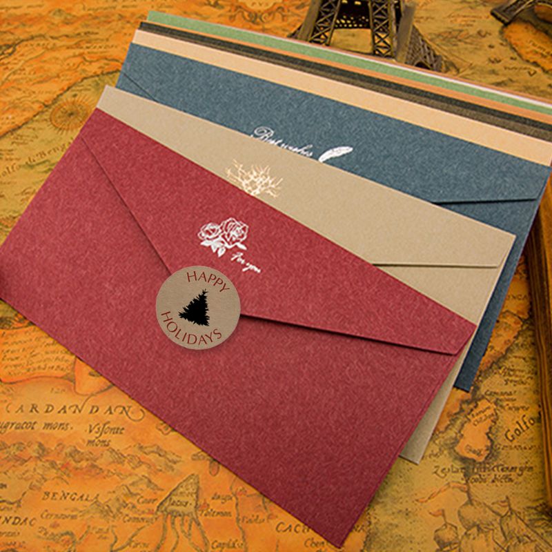 1 Roll Simple \"HAPPY HOLIDAYS\" Letters Pine Print Label Stickers Craft