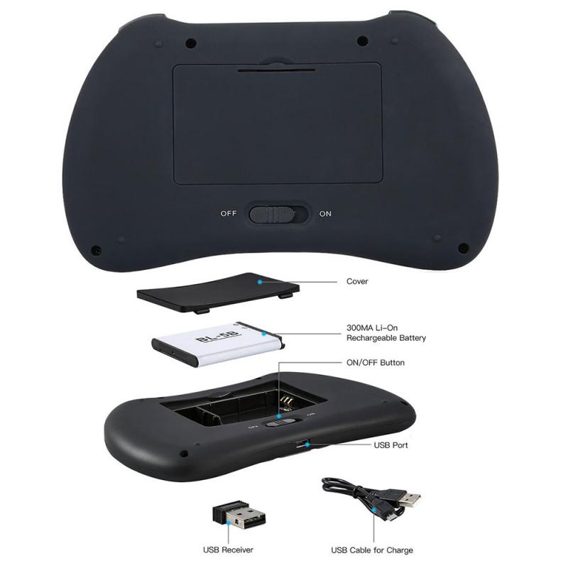 H9 Kleur Backlight 2.4Ghz Wireless Keyboard Air Mouse Draadloze Mini Handheld Afstandsbediening Toetsenbord Air Mouse